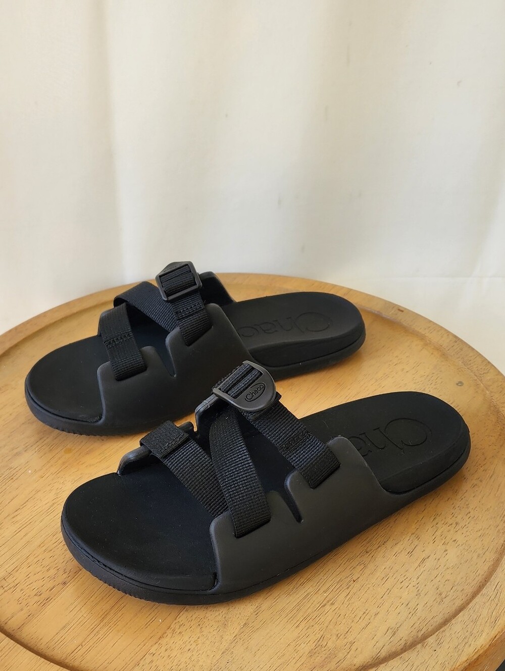 Chaco Chillos Kids Black Slide Sandals with Adjustable Straps